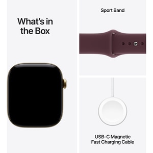 Apple Watch Series 12, GPS + Cellular, 42mm, Radiant Gold Titanium Case, Burgundy Sport Band - S/M Apple Watch Series 12, GPS + Cellular, 42mm, Radiant Gold Titanium Case, Burgundy Sport Band - S/M