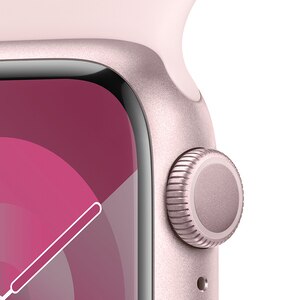 APPLE Watch Series 9, GPS, 45mm Pink Aluminium Case, Light Pink Sport Band - M/L APPLE Watch Series 9, GPS, 45mm Pink Aluminium Case, Light Pink Sport Band - M/L