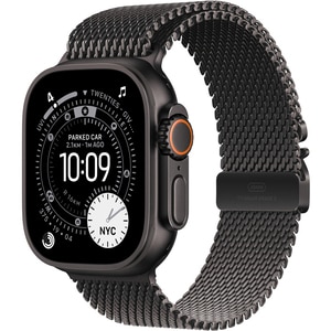Apple Watch Ultra 3, GPS + Cellular, 49mm, Black Titanium Case, Black Titanium Milanese Loop - Medium Apple Watch Ultra 3, GPS + Cellular, 49mm, Black Titanium Case, Black Titanium Milanese Loop - Medium