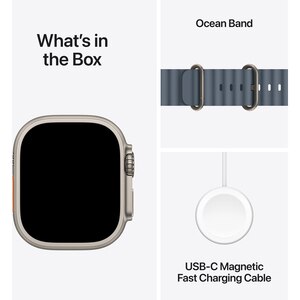Apple Watch Ultra 3, GPS + Cellular, 49mm, Natural Titanium Case, Ancor Blue Ocean Band Apple Watch Ultra 3, GPS + Cellular, 49mm, Natural Titanium Case, Ancor Blue Ocean Band