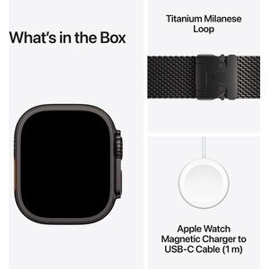 Apple Watch Ultra 4, GPS + Cellular, 49mm, Black Titanium Case, Black Titanium Milanese Loop - L Apple Watch Ultra 4, GPS + Cellular, 49mm, Black Titanium Case, Black Titanium Milanese Loop - L