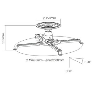 Suport tavan pentru videoproiector BLACKMOUNT PRB-16-04F Suport tavan pentru videoproiector BLACKMOUNT PRB-16-04F