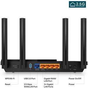 Router Wireless Gigabit TP-LINK Archer AX55 Pro, AX3000, Wi-Fi 6, Dual-Band 574+2402 Mbps, negru Router Wireless Gigabit TP-LINK Archer AX55 Pro, AX3000, Wi-Fi 6, Dual-Band 574+2402 Mbps, negru