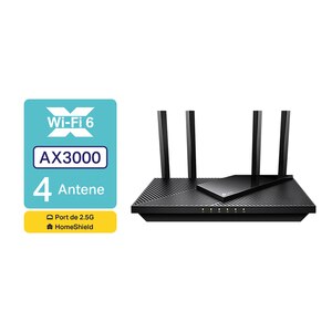 Router Wireless Gigabit TP-LINK Archer AX55 Pro, AX3000, Wi-Fi 6, Dual-Band 574+2402 Mbps, negru Router Wireless Gigabit TP-LINK Archer AX55 Pro, AX3000, Wi-Fi 6, Dual-Band 574+2402 Mbps, negru