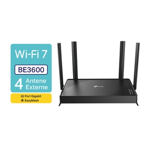 Router Wireless Gigabit TP-LINK Archer BE220 BE3600, Wi-Fi 7, Dual-Band 688 + 2882 Mbps, negru Router Wireless Gigabit TP-LINK Archer BE220 BE3600, Wi-Fi 7, Dual-Band 688 + 2882 Mbps, negru