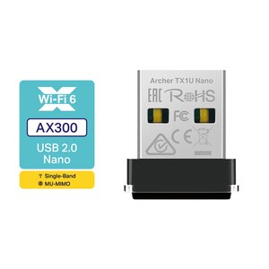 Adaptor nano USB Wireless TP-LINK Archer TX1U Nano AX300, 287 Mbps, negru Adaptor nano USB Wireless TP-LINK Archer TX1U Nano AX300, 287 Mbps, negru