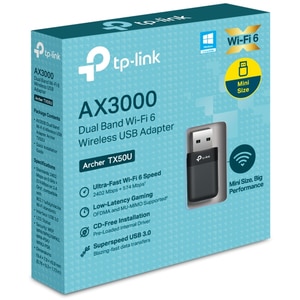 Adaptor USB Wireless TP-LINK Archer TX50U AX3000, Dual-Band 574 + 2402 Mbps, negru Adaptor USB Wireless TP-LINK Archer TX50U AX3000, Dual-Band 574 + 2402 Mbps, negru