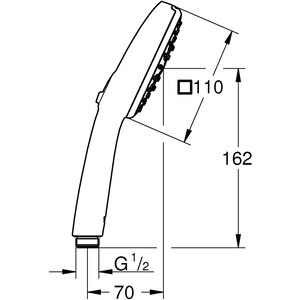 Para dus GROHE Vitalio Comfort 110 26092001, 3 functii, crom Para dus GROHE Vitalio Comfort 110 26092001, 3 functii, crom