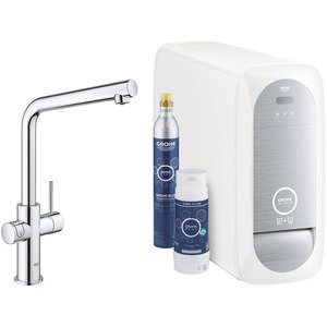 Baterie bucatarie cu unitate de racire si filtru GROHE Blue Home 31454001, metal, argintiu Baterie bucatarie cu unitate de racire si filtru GROHE Blue Home 31454001, metal, argintiu