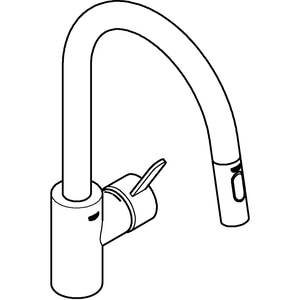 Baterie bucatarie GROHE Eurosmart Cosmopolitan 31481001, dus extractibil, alama, crom Baterie bucatarie GROHE Eurosmart Cosmopolitan 31481001, dus extractibil, alama, crom
