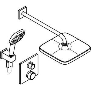 Sistem dus GROHE Grohtherm 250 34882000, termostat, 1 functie, crom Sistem dus GROHE Grohtherm 250 34882000, termostat, 1 functie, crom