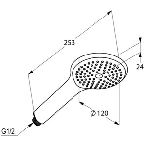 Para dus KLUDI Freshline 6780005-00, 1 functie, crom Para dus KLUDI Freshline 6780005-00, 1 functie, crom