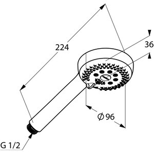 Para dus KLUDI Logo 6830005-00, 3 functii, crom Para dus KLUDI Logo 6830005-00, 3 functii, crom