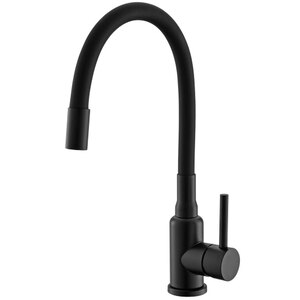 Baterie bucatarie ALVEUS Flexa, pipa flexibila, alama sanitara, negru mat Baterie bucatarie ALVEUS Flexa, pipa flexibila, alama sanitara, negru mat
