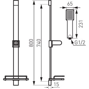 Set dus FERRO Quadro N110, 1 functie, crom Set dus FERRO Quadro N110, 1 functie, crom