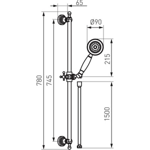 Set dus FERRO Retro N160, 1 functie, alb-crom Set dus FERRO Retro N160, 1 functie, alb-crom