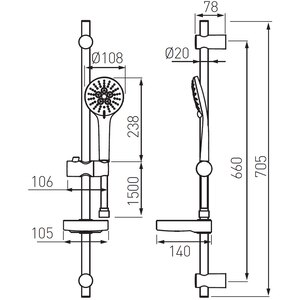 Set dus FERRO Nessa N350B, 3 functii, alb-crom Set dus FERRO Nessa N350B, 3 functii, alb-crom