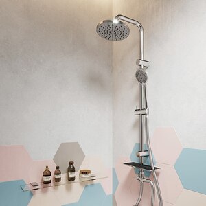 Sistem dus FERRO Rondo Lux NP23, 3 functii, argintiu Sistem dus FERRO Rondo Lux NP23, 3 functii, argintiu