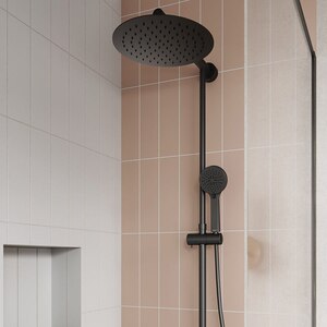 Sistem dus FERRO Trevi Black NP75-TRV7U-BL, termostat, 3 functii, negru Sistem dus FERRO Trevi Black NP75-TRV7U-BL, termostat, 3 functii, negru