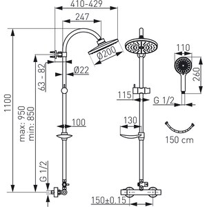 Sistem dus FERRO Simone NP-TR-SI01, termostat, 3 functii, argintiu Sistem dus FERRO Simone NP-TR-SI01, termostat, 3 functii, argintiu