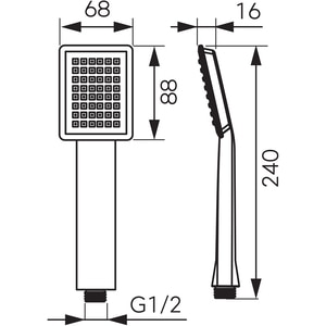 Para dus FERRO Sinus Black S170BL-B, 1 functie, negru Para dus FERRO Sinus Black S170BL-B, 1 functie, negru
