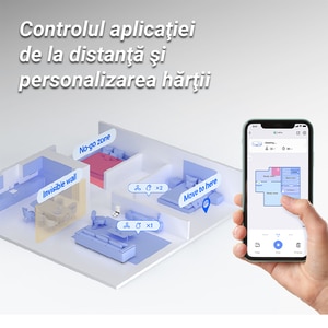Aspirator robot EZVIZ RE4, 0.35l, 24.1V, autonomie max 240 min, Wi-Fi, functie mop, negru Aspirator robot EZVIZ RE4, 0.35l, 24.1V, autonomie max 240 min, Wi-Fi, functie mop, negru
