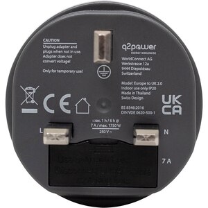 Adaptor priza EU - UK HOME Q2, alb/gri Adaptor priza EU - UK HOME Q2, alb/gri