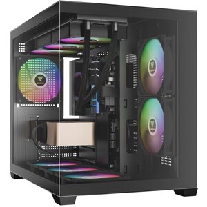 Carcasa PC GAMDIAS Aura GC10M V2 ARGB, USB Type C, Fara sursa, iluminare ARGB, negru Carcasa PC GAMDIAS Aura GC10M V2 ARGB, USB Type C, Fara sursa, iluminare ARGB, negru