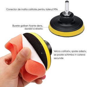 Set polish auto ROLL FAST 10160R, taler 8cm, 22 piese Set polish auto ROLL FAST 10160R, taler 8cm, 22 piese