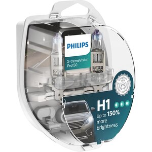Set becuri auto PHILIPS Xtreme Vision Pro150, 150%, H1, 3450K, 55W, 2 buc Set becuri auto PHILIPS Xtreme Vision Pro150, 150%, H1, 3450K, 55W, 2 buc