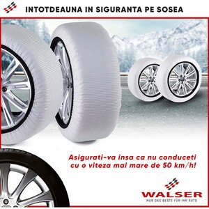 Huse antiderapante auto WALSER Ultra Grip S, textil, 2buc, alb Huse antiderapante auto WALSER Ultra Grip S, textil, 2buc, alb
