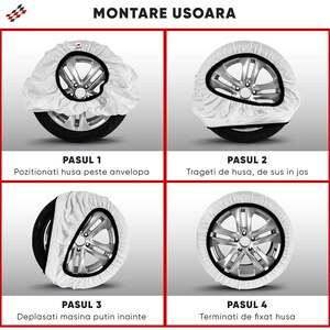 Huse antiderapante auto WALSER Ultra Grip L, textil, 2buc, alb Huse antiderapante auto WALSER Ultra Grip L, textil, 2buc, alb