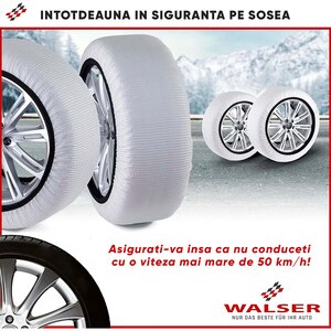 Huse antiderapante auto WALSER Ultra Grip XL, textil, 2buc, alb Huse antiderapante auto WALSER Ultra Grip XL, textil, 2buc, alb