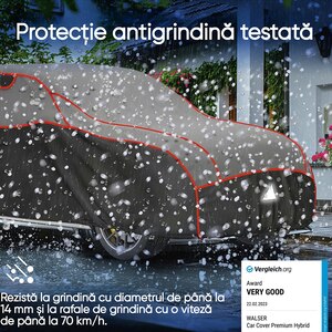 Prelata auto WALSER Premium Hybrid L, 475 x 162 x 117 cm, gri Prelata auto WALSER Premium Hybrid L, 475 x 162 x 117 cm, gri
