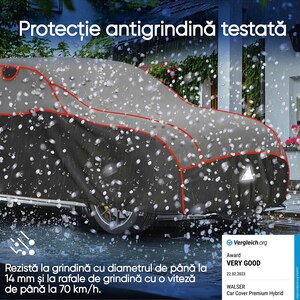 Prelata auto WALSER Premium Hybrid XXL, 575 x 203 x 120 cm, gri Prelata auto WALSER Premium Hybrid XXL, 575 x 203 x 120 cm, gri