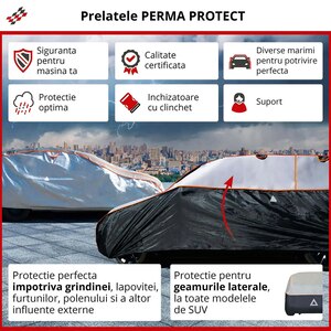 Prelata auto WALSER XXL, 575 x 203 x 120 cm, antigrindina, argintiu-negru Prelata auto WALSER XXL, 575 x 203 x 120 cm, antigrindina, argintiu-negru