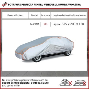 Prelata auto WALSER XXL, 575 x 203 x 120 cm, antigrindina, argintiu-negru Prelata auto WALSER XXL, 575 x 203 x 120 cm, antigrindina, argintiu-negru