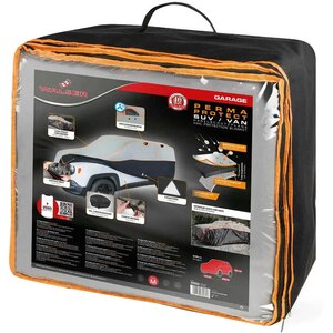 Prelata auto WALSER M SUV, 460 x 175 x 145 cm, antigrindina, argintiu-negru Prelata auto WALSER M SUV, 460 x 175 x 145 cm, antigrindina, argintiu-negru