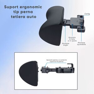 Perna tetiera ROLL FAST 50018R, ergonomic, negru Perna tetiera ROLL FAST 50018R, ergonomic, negru