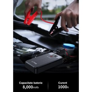 Starter auto UTRAI Jstar Air, 12V, 1000A, 8000mAh, USB, Lanterna, negru Starter auto UTRAI Jstar Air, 12V, 1000A, 8000mAh, USB, Lanterna, negru