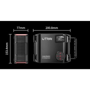 Starter auto UTRAI Jstar 5, 12V, 2500A, 27000mAh, USB, compresor, lanterna, negru Starter auto UTRAI Jstar 5, 12V, 2500A, 27000mAh, USB, compresor, lanterna, negru