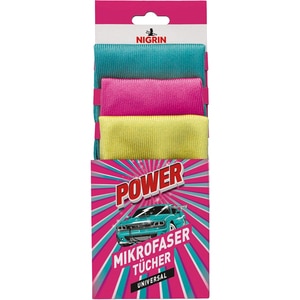 Lavete microfibra NIGRIN Power, 35 x 35cm, 3buc Lavete microfibra NIGRIN Power, 35 x 35cm, 3buc