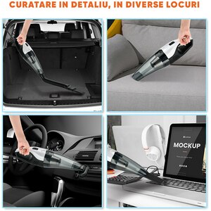 Aspirator auto ROLL FAST 81810R, 150W, alb-negru Aspirator auto ROLL FAST 81810R, 150W, alb-negru