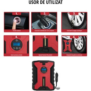 Compresor auto ROLL FAST 92919R, 10bar, 12V Compresor auto ROLL FAST 92919R, 10bar, 12V