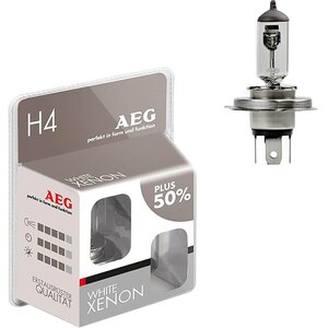 Becuri auto Xenon AEG White Xenon, H4, 60/55W, 2buc Becuri auto Xenon AEG White Xenon, H4, 60/55W, 2buc