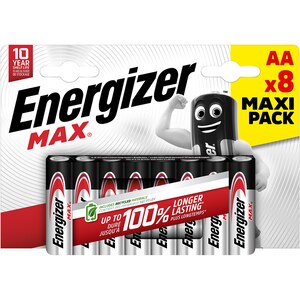 Baterii alcaline ENERGIZER AA, 1.5V, 8 bucati Baterii alcaline ENERGIZER AA, 1.5V, 8 bucati