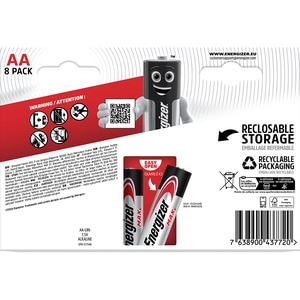 Baterii alcaline ENERGIZER AA, 1.5V, 8 bucati Baterii alcaline ENERGIZER AA, 1.5V, 8 bucati