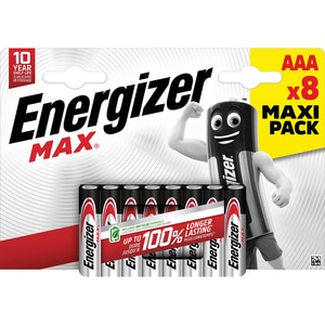 Baterii alcaline ENERGIZER AAA, 1.5V, 8 bucati Baterii alcaline ENERGIZER AAA, 1.5V, 8 bucati