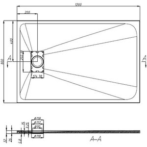 Cadita dus SANOTECHNIK 1280B, 120 x 80 cm, SMC, negru Cadita dus SANOTECHNIK 1280B, 120 x 80 cm, SMC, negru