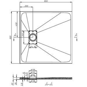 Cadita dus SANOTECHNIK 8080B, 80 x 80 cm, SMC, negru Cadita dus SANOTECHNIK 8080B, 80 x 80 cm, SMC, negru